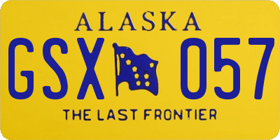 AK license plate GSX057