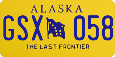 AK license plate GSX058