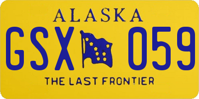 AK license plate GSX059