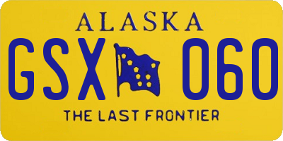 AK license plate GSX060