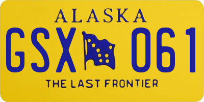AK license plate GSX061