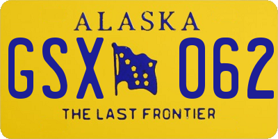 AK license plate GSX062