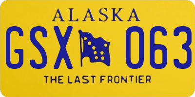 AK license plate GSX063