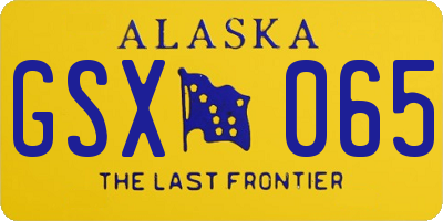 AK license plate GSX065