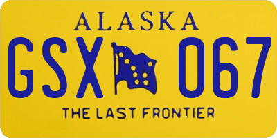 AK license plate GSX067