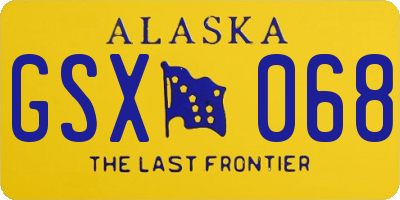 AK license plate GSX068