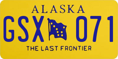 AK license plate GSX071