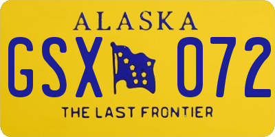 AK license plate GSX072