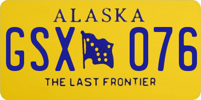 AK license plate GSX076