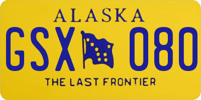 AK license plate GSX080