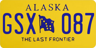 AK license plate GSX087