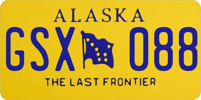 AK license plate GSX088