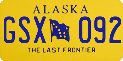 AK license plate GSX092