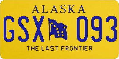 AK license plate GSX093