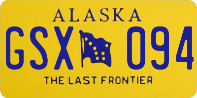 AK license plate GSX094