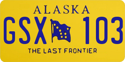 AK license plate GSX103
