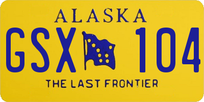 AK license plate GSX104
