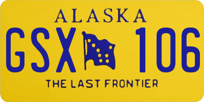 AK license plate GSX106