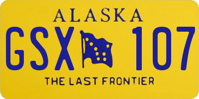 AK license plate GSX107