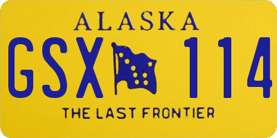 AK license plate GSX114