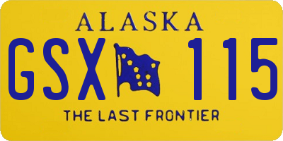 AK license plate GSX115