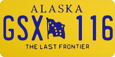 AK license plate GSX116