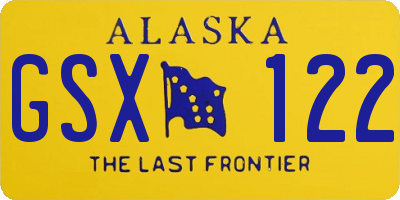 AK license plate GSX122