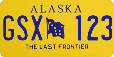 AK license plate GSX123