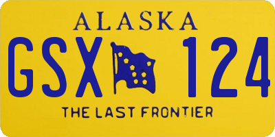 AK license plate GSX124