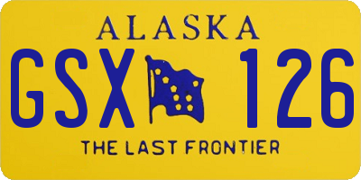 AK license plate GSX126
