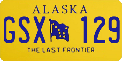 AK license plate GSX129