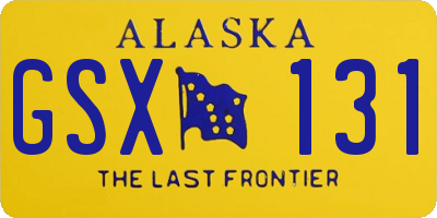 AK license plate GSX131