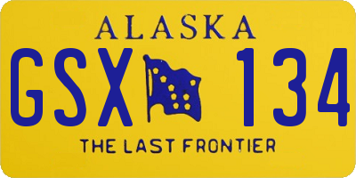 AK license plate GSX134