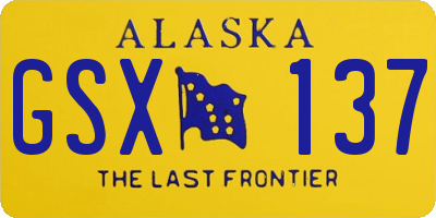 AK license plate GSX137