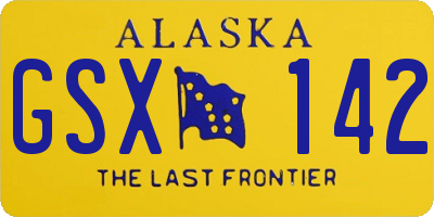 AK license plate GSX142