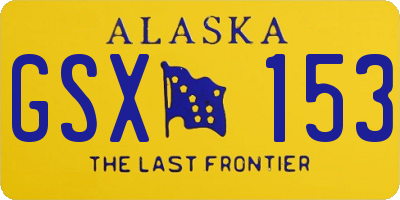 AK license plate GSX153