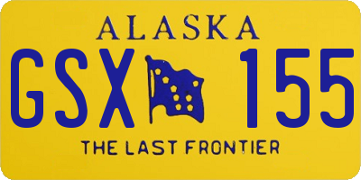 AK license plate GSX155