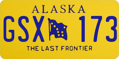 AK license plate GSX173