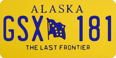 AK license plate GSX181