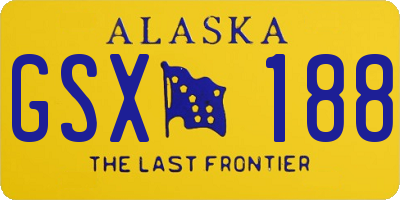 AK license plate GSX188