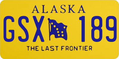AK license plate GSX189