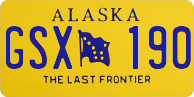 AK license plate GSX190