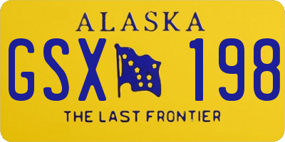 AK license plate GSX198