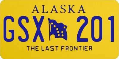 AK license plate GSX201