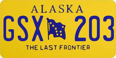 AK license plate GSX203