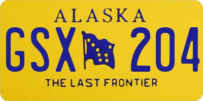 AK license plate GSX204