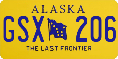 AK license plate GSX206