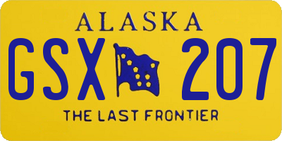 AK license plate GSX207