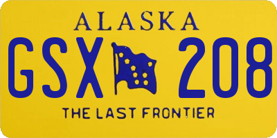 AK license plate GSX208