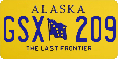 AK license plate GSX209